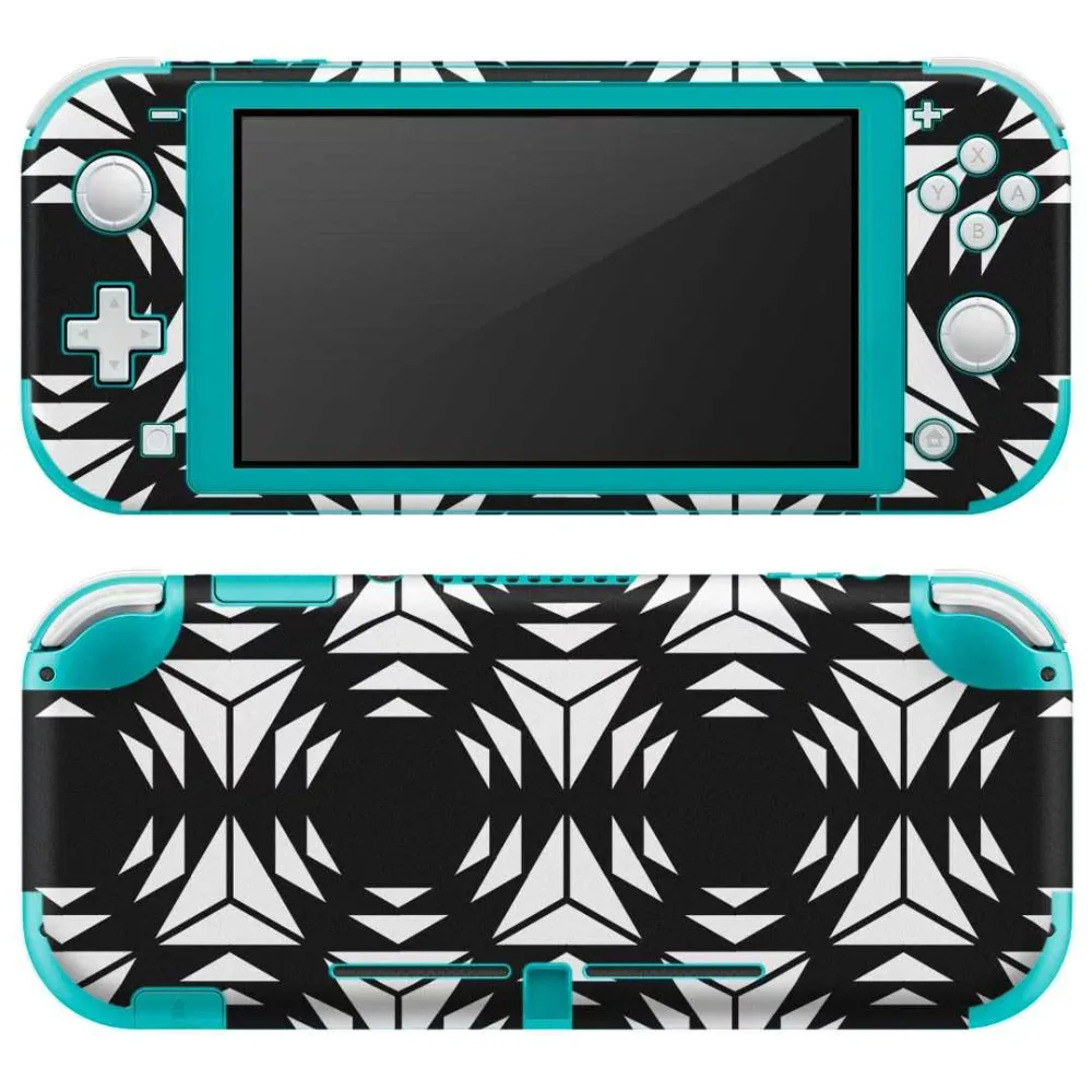 igsticker Nintendo Switch Lite 専用 デザインスキンシール 全面 ニンテンドー スイッチ ライト 専用 ゲーム機 カバー アクセサリー フィルム ステッカー エアフリー 012491 モノトーン 白黒 丸