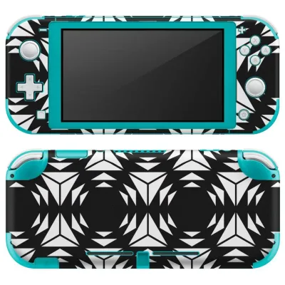 igsticker Nintendo Switch Lite 専用 デザインスキンシール 全面 ニンテンドー スイッチ ライト 専用 ゲーム機 カバー アクセサリー フィルム ステッカー エアフリー 012491 モノトーン 白黒 丸