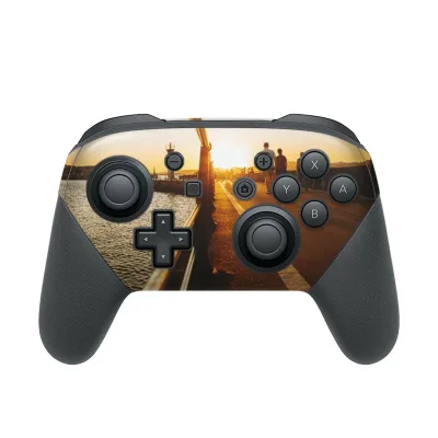 Nintendo Switch 用 PROコントローラ 専用 ニンテンドー スイッチ プロコン 専用 デザインスキンシール 全面セット カバー ケース 保護 フィルム ステッカー デコ アクセサリー 023859 風景 夕日 写真