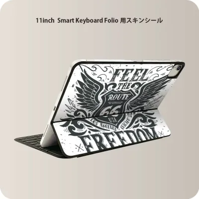 Smart Keyboard Folio 用 スキンシール 11インチ iPad Pro用 第1-4世代 iPad Air 第4-5世代 対応 全面スキンシール フル 前面 背面 保護シール 人気 011856 英字 かっこいい おしゃれ