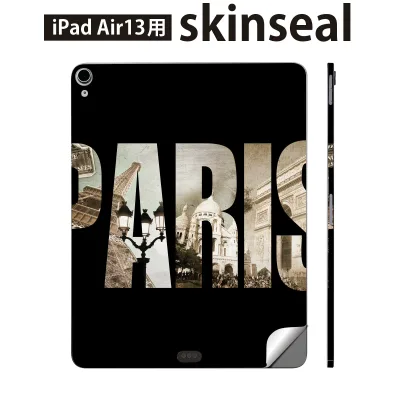 iPad Air13 用 スキンシール アイパッド エア 13インチ 対応 全面スキンシール フル 背面 側面 保護シール 人気 パリ 英語 文字 012831