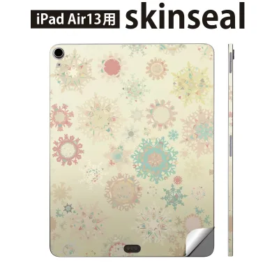 iPad Air13 用 スキンシール アイパッド エア 13インチ 対応 全面スキンシール フル 背面 側面 保護シール 人気 雪 結晶 カラフル 004533