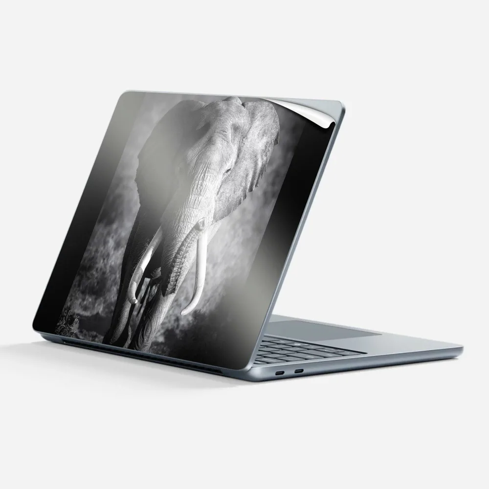Surface Laptop 7th Generation 13 Inch Skin Seal Full Back Bottom Sticker Protective Seal Character Cute 001211 Elephant Animal Monochrome