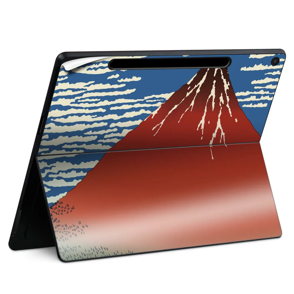 Surface Pro 12 インチ (2025) 用 スキンシール 全面スキンシール フル SurfacePro12 用 背面 底 ステッカー 保護シール 高品質再剥離性シート キャラクター かわいい 023396 女性 顔 人物 015667 日本 富士山