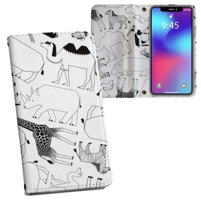 Google Pixel 10a/GV0BP 対応 スマホケース 手帳型 内側プリント 両面デザイン カード収納 マグネット 010998 動物 サファリ イラスト