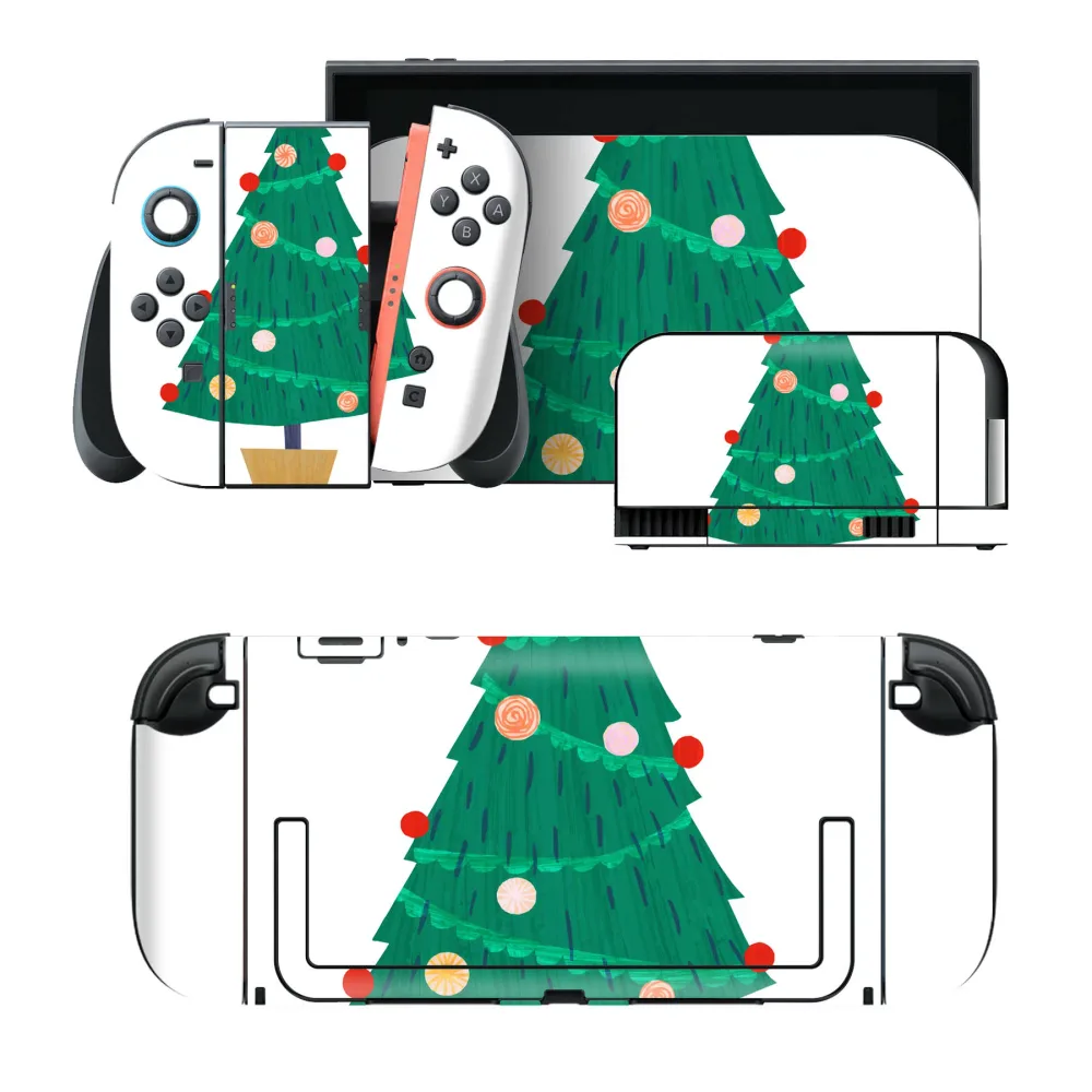igsticker Nintendo Switch 2 用 スキンシール 本体・ドック・Joy-Con 2 対応 4面セット きせかえ 保護 クリスマス ツリー 014373