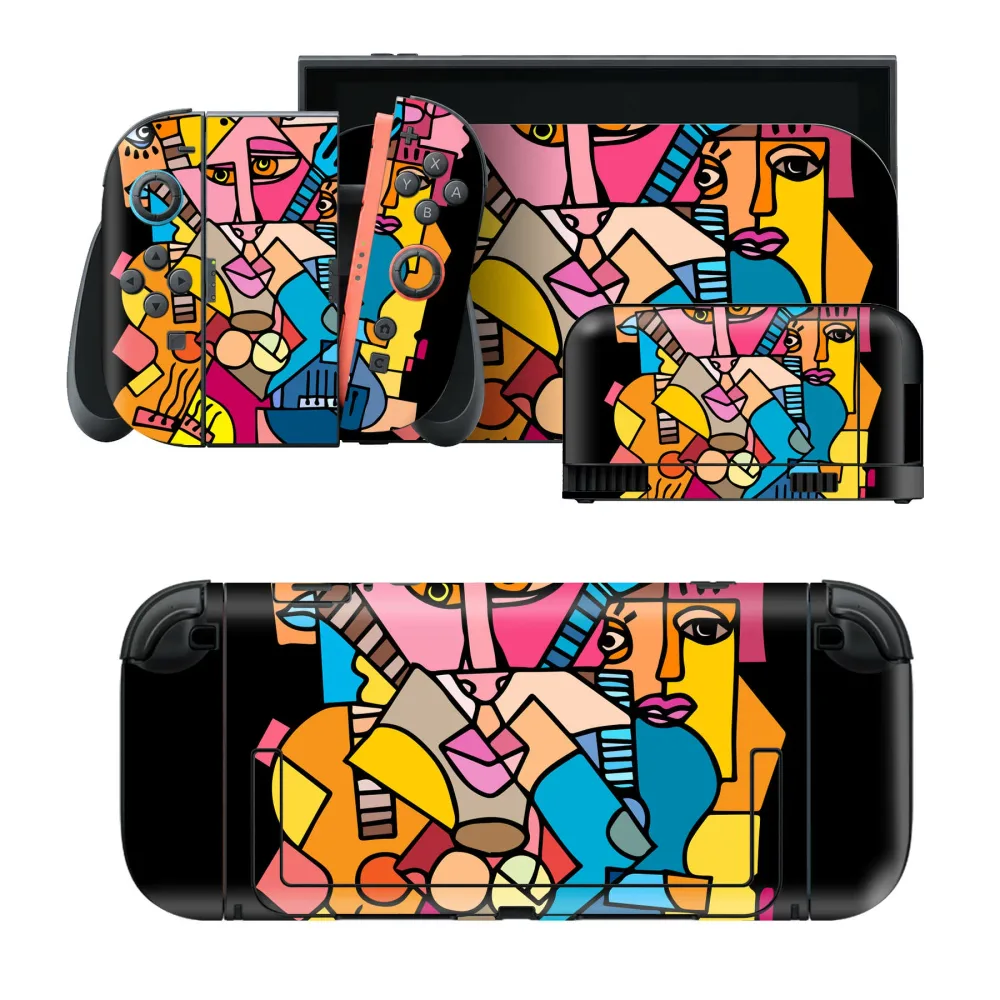 igsticker Nintendo Switch 2 用 スキンシール 本体・ドック・Joy-Con 2 対応 4面セット きせかえ 保護 絵 カラフル 013274