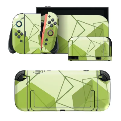 igsticker Nintendo Switch 2 用 スキンシール 本体・ドック・Joy-Con 2 対応 4面セット きせかえ 保護 シンプル 模様 緑 001867