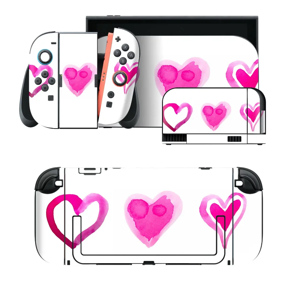 igsticker Nintendo Switch 2 用 スキンシール 本体・ドック・Joy-Con 2 対応 4面セット きせかえ 保護 バレンタイン ハート 020696