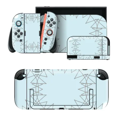 igsticker Nintendo Switch 2 用 スキンシール 本体・ドック・Joy-Con 2 対応 4面セット きせかえ 保護 幾何学 円 水色 050567