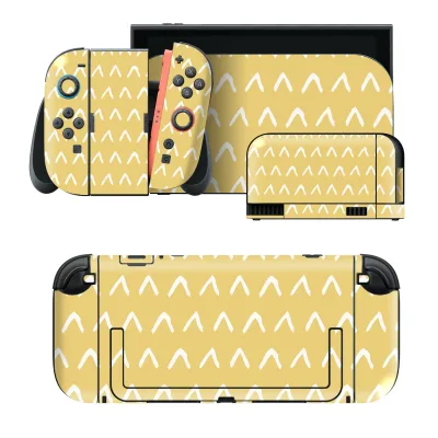 igsticker Nintendo Switch 2 用 スキンシール 本体・ドック・Joy-Con 2 対応 4面セット きせかえ 保護 山形 イエロー 模様 050529