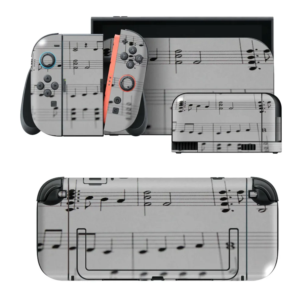 igsticker Nintendo Switch 2 用 スキンシール 本体・ドック・Joy-Con 2 対応 4面セット きせかえ 保護 音符 楽譜 音楽 023789