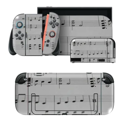 igsticker Nintendo Switch 2 用 スキンシール 本体・ドック・Joy-Con 2 対応 4面セット きせかえ 保護 音符 楽譜 音楽 023789