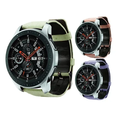 Canvas design watch belt キャンバス デザインウォッチ ベルト 22MM 高品質 キャンバス スマートウォッチ スマート時計 ベルト バンド Samsung サムスン Garmin ガーミン LG Huawei ハーウェイ 送料無料