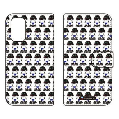 手帳型スマートフォンケース Moisture 「Doggy Runnin Pattern」 OPPO A54 5G OPG02 au・MVNOスマホ(SIMフリー端末) SECOND SKINopg02 スマホ 本体 保護 ケース 手帳 カバー 耐衝撃 ショルダー 透明 シリコン ケース スマホケース クリアケース case 送料無料