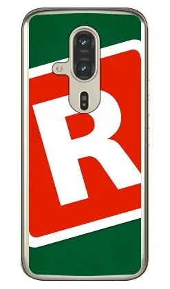 Cf LTD キャンプ イニシャル グリーン×レッド R (クリア) らくらくスマートフォン F-53E Coverfull 本体 保護 ハードケース スマホカバー 送料無料
