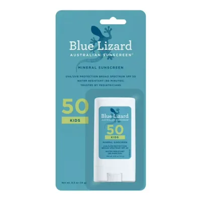 ブルーリザード オーストラリアン ミネラル キッズ 日焼け止めスティック SPF50+ 14g Blue Lizard Australian Mineral Sunscreen - Kids, SPF 50+, 0.5 Oz Stick 【お取り寄せ商品】