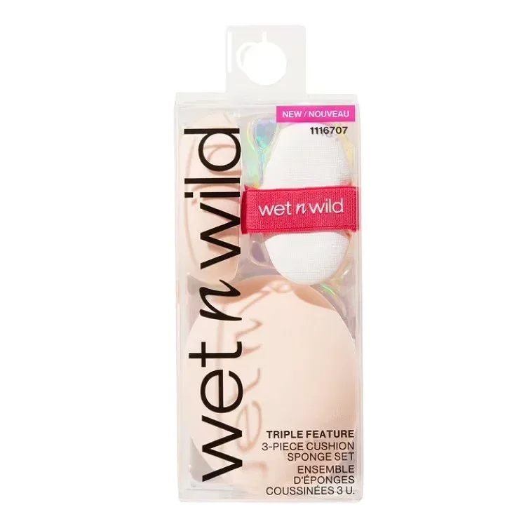 ウェットアンドワイルド トリプルフィーチャー ムラなく仕上げる3ピースクッションスポンジセット Wet n Wild Triple Feature, Streak-Free 3-piece Cushion Sponge Set 【お取り寄せ商品】
