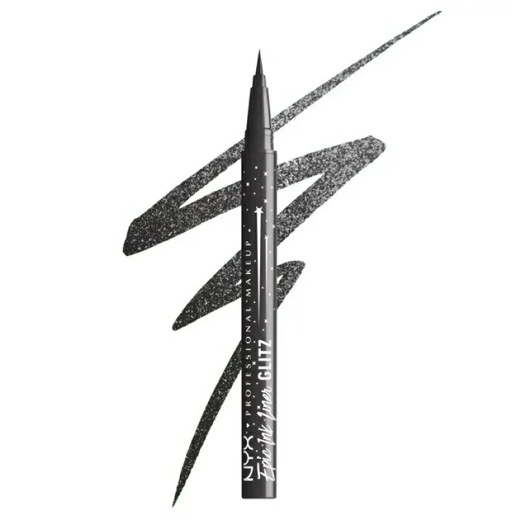 ニックス プロフェッショナル メイクアップ エピックインクグリッツ メタリックリキッドアイライナー グラファイトグリッツ 約1mL NYX Professional Makeup Epic Ink Glitz, Metallic Liquid Eyeliner, Graphite Glitz, 0.03 fl oz 【お取り寄せ商品】