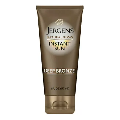 ジャーゲンズ ナチュラルグロウ インスタントサン セルフタンニングモイスチャライザー&ブロンザー ディープブロンズ 177mL Jergens Natural Glow Instant Self Tanning Moisturizer And Bronzer Deep Bronze, 6 Oz 【お取り寄せ商品】