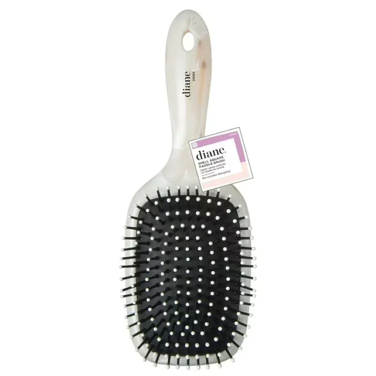 ダイアン デタングリング クッションパドルヘアブラシ シェル仕上げ Diane Detangling Cushion Paddle Hair Brush with Shell Finish 【お取り寄せ商品】