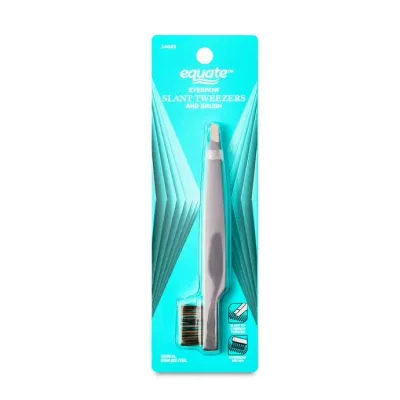 エクエート メタル 斜め先端ツイーザー&ブラシ Equate Metal Slant Tweezers and Brush, 1 Count 【お取り寄せ商品】