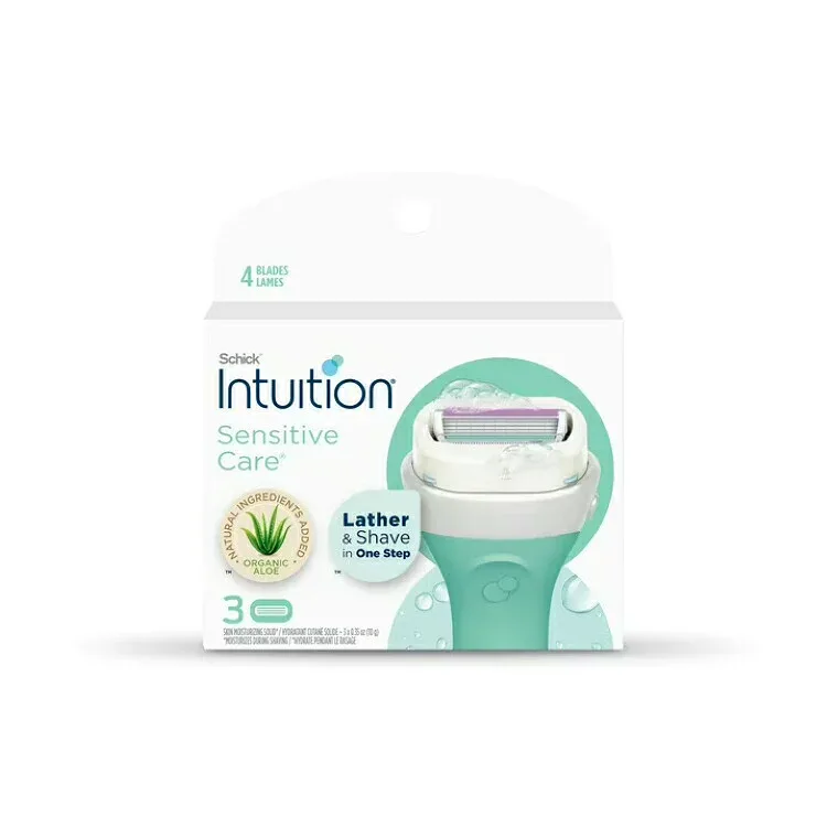 シック イントゥイション センシティブケア レディース 替刃 4枚刃 3個 Schick Intuition 4-Blade Sensitive Care Women's Razor Cartridge Refills, 3 Ct 【お取り寄せ商品】