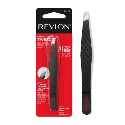 レブロン エキスパート 斜め先端 ツイーザー ステンレス製 1個 PR REV Expert Slanted Tweezer, Made with Stainless Steel 【お取り寄せ商品】