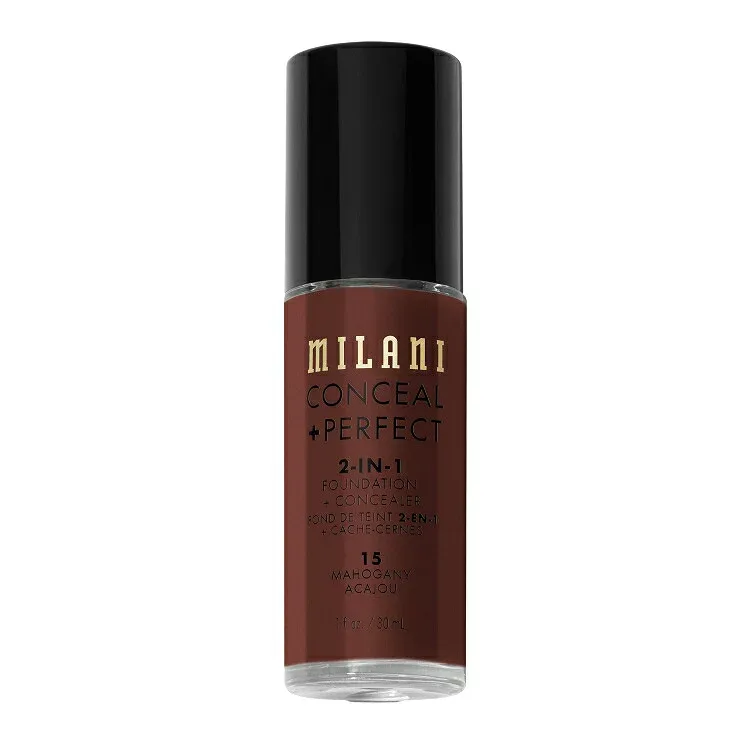 ミラニ コンシール+パーフェクト 2-in-1 ファンデーション+コンシーラー マホガニー 30ml Milani Conceal + Perfect 2-In-1 Foundation + Concealer, Mahogany 【お取り寄せ商品】