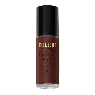ミラニ コンシール+パーフェクト 2-in-1 ファンデーション+コンシーラー マホガニー 30ml Milani Conceal + Perfect 2-In-1 Foundation + Concealer, Mahogany 【お取り寄せ商品】