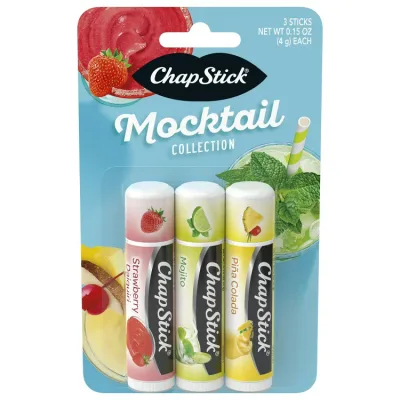 チャップスティック モクテルフレーバー リップバーム 3個パック ChapStick Mocktail Flavored Lip Balm 0.15 Oz x 3 Sticks 【お取り寄せ商品】