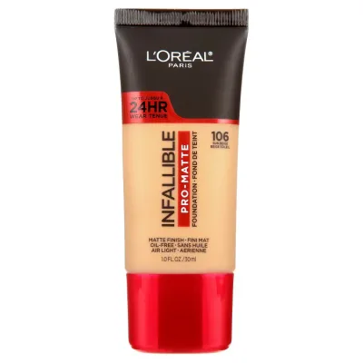 ロレアル パリ インファリブル プロマット リキッドファンデーション 106 サンベージュ 約30mL L'Oreal Paris Infallible Pro-Matte Blendable Foundation, Oil Free, 106 Sun Beige, 1 fl. oz. 【お取り寄せ商品】