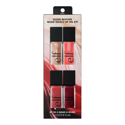 エルフ グロウリバイバー クアッドゴールズ リップオイルキット 4本セット e.l.f. Glow Reviver Quad Goals Lip Oil Kit, 4 Piece 【お取り寄せ商品】