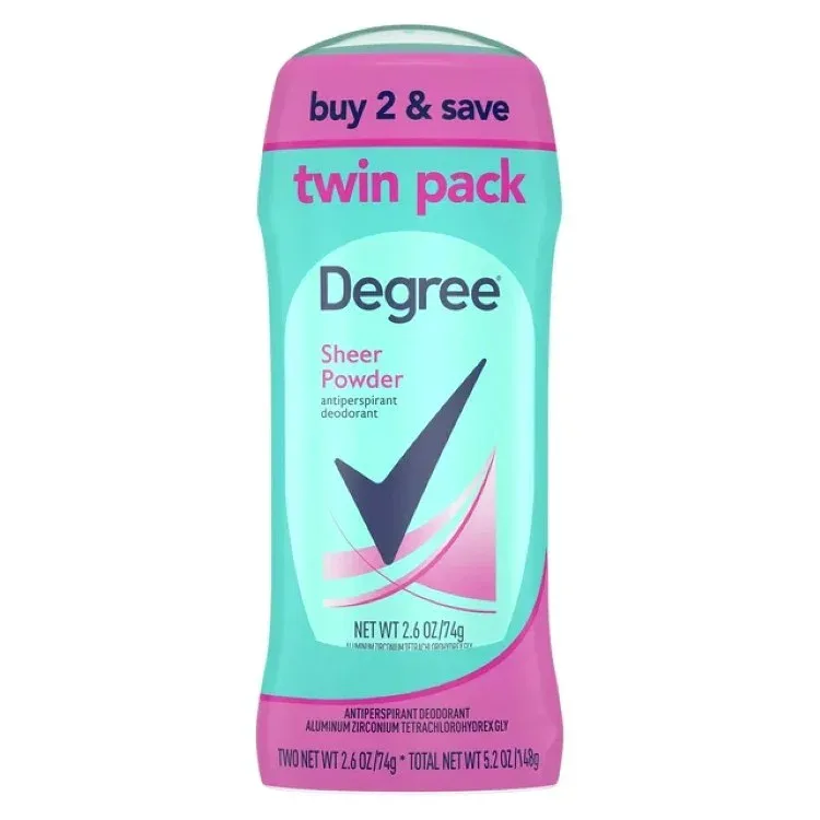 ディグリー シアーパウダー ウィメンズ デオドラント 74g 2本セット Degree Sheer Powder Antiperspirant Deodorant 2.6 oz Twin Pack 【お取り寄せ商品】