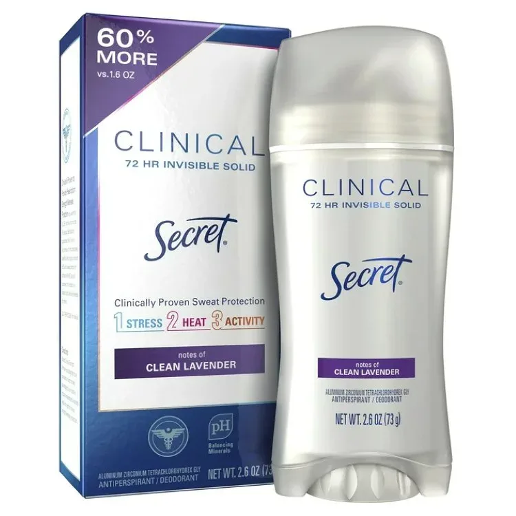 シークレット クリニカル インビジブル ソリッド デオドラント 女性用 スティック クリーン ラベンダー 73g Secret Clinical Invisible Solid Deodorant for Women Stick, Clean Lavender, 2.6 oz 【お取り寄せ商品】