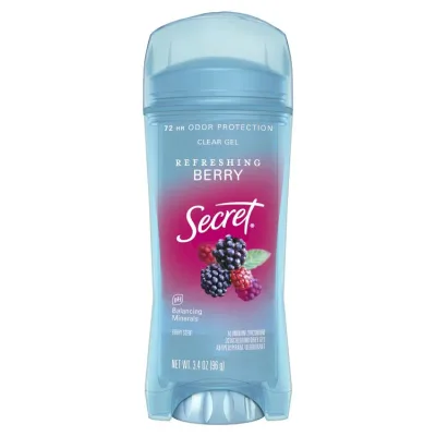 シークレットフレッシュ デオドラントクリアジェル ベリー 3.4オンス Secret Fresh Antiperspirant Deodorant Clear Gel Berry 3.4 oz 【お取り寄せ商品】