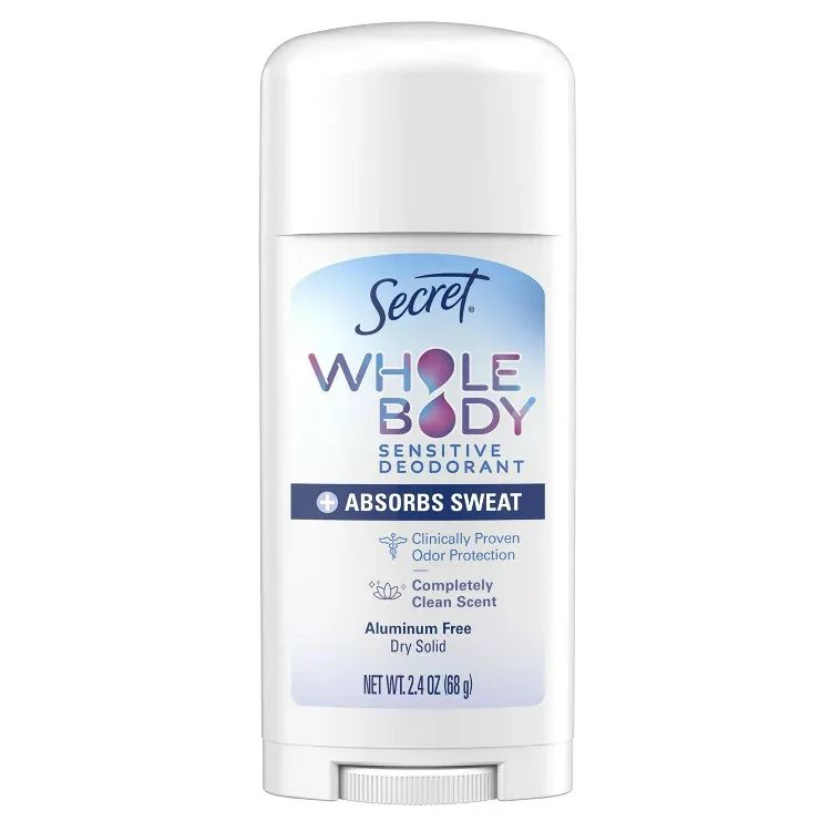 シークレット 全身用 アルミニウムフリー ドライフィールスティック 女性用デオドラントスティック 2.4オンス Secret Whole Body Dry Feel Stick and Absorbs Sweat Deodorant Stick for Women 2.4oz 【お取り寄せ商品】