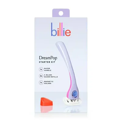 ビリー レディース カミソリセット ドリームポップカラー 本体 替刃2個 マグネットホルダー付き Billie Women’s Razor Kit, 1 Handle + 2 x 5-Blade Refills + Magnetic Holder, Dreampop Color 【お取り寄せ商品】