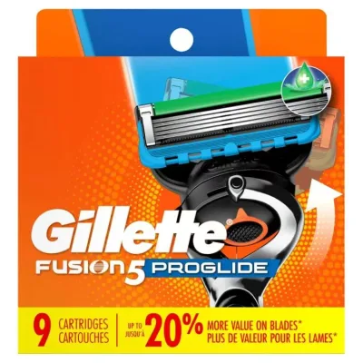 ジレット フュージョン5 プログライド 替刃 男性用5枚刃カミソリ替刃 9個 Gillette Fusion5 ProGlide Razor Blades, 5-Blade Refills for Men, 9 Count 【お取り寄せ商品】