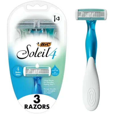 ビック ソレイユ4 レディース 使い捨てカミソリ 4枚刃 3本 BIC Soleil 4 Women's 4-Blade Disposable Razors, 3 Count 【お取り寄せ商品】