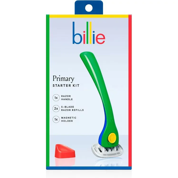 ビリー レディース 5枚刃 カミソリ スターターセット 本体 替刃2個 マグネットホルダー付き Billie 5-Blade Women's Razor Primary Starter Kit, Includes Razor Handle 【お取り寄せ商品】