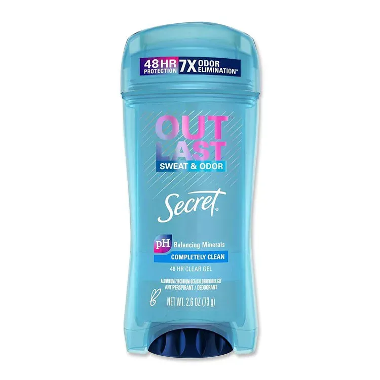 シークレット アウトラスト クリアジェル デオドラント コンプリートリークリーンの香り 73g (2.6oz) Secret OUTLAST CLEAR GEL DEODORANT COMPLETELY CLEAN pHバランス 爽やか 汗