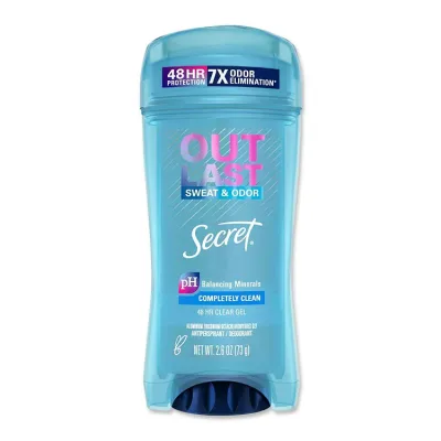シークレット アウトラスト クリアジェル デオドラント コンプリートリークリーンの香り 73g (2.6oz) Secret OUTLAST CLEAR GEL DEODORANT COMPLETELY CLEAN pHバランス 爽やか 汗
