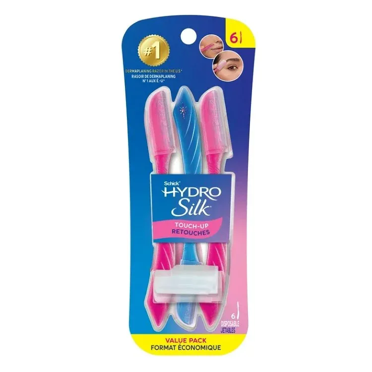 シック ハイドロシルク タッチアップ ダーマプレーニング フェイス用カミソリ 精密カバー付き 6本 Schick Hydro Silk Touch-Up Dermaplaning Tool with Precision Cover, 6 Count 【お取り寄せ商品】