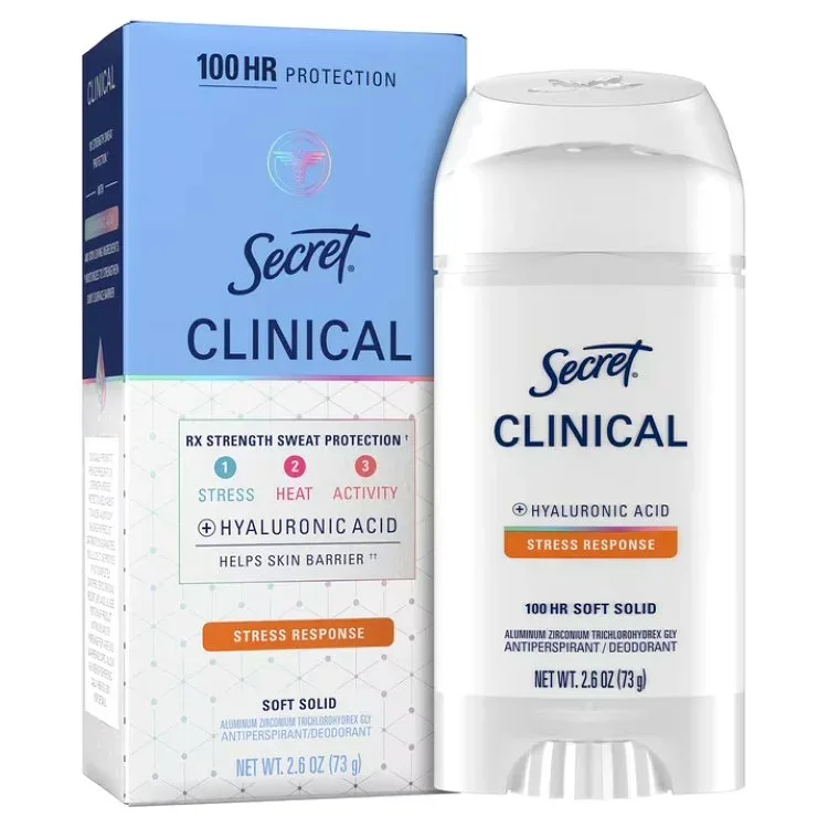 シークレット クリニカルデオドラント スティック レスポンス 約74g Secret Clinical 100HR Antiperspirant Deodorant, Invisible Solid,Response, 2.6 oz 【お取り寄せ商品】