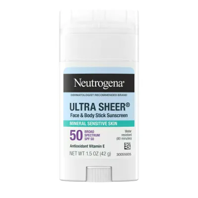 ニュートロジーナ ウルトラシアー 亜鉛ミネラル日焼け止めスティック SPF50 42g Neutrogena Ultra Sheer SPF 50 Zinc Mineral Sunscreen Stick, 1.5 oz 【お取り寄せ商品】