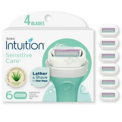 シック イントゥイション センシティブケア レディース 替刃 4枚刃 6個 Schick Intuition 4-Blade Sensitive Care Women's Razor Cartridge Refills, 6 Ct 【お取り寄せ商品】