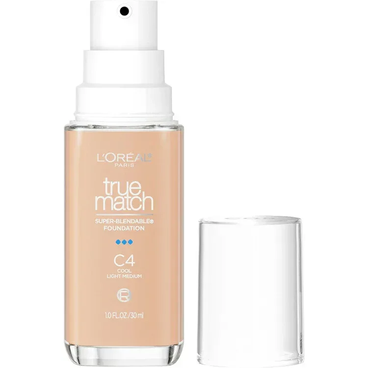 ロレアル パリ トゥルーマッチ クリームファンデーション C4 クールライトミディアム 約30mL L'Oreal Paris True Match Cream Foundation Makeup, C4 Cool Light Medium, 1 fl oz 【お取り寄せ商品】