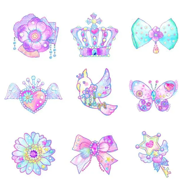 【ゆうパケット配送】 お名前シール スタンダード アイロンタイプ 148ピース 虹色スウィートパステルチャーム 子供用 入園準備 入学準備 名前 ラベル シール 幼児 子供 ネームラベル 小学校