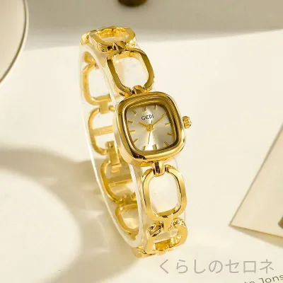 腕時計 レディース 高級感 レトロ 小方形 クォーツ ニッチ スタイリッシュ デザイン 洗練 個性的 ファッション 通勤 日常使い 軽量 シンプル